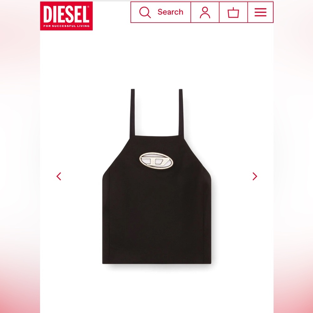 NWT DIESEL Backless Sleeveless Top with Silver Logo